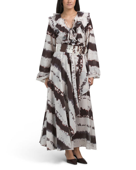 TOCCIN Petra Exaggerated Ruffle Midi Dress