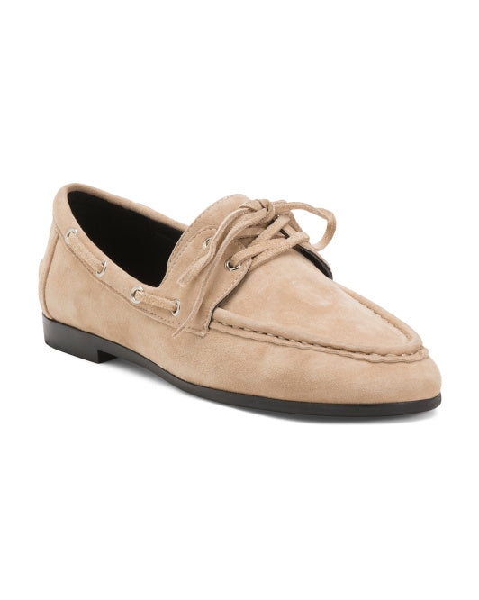 BLACK SUEDE STUDIO Suede Davy Boat Shoes