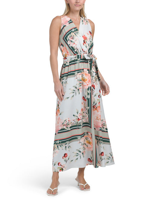 LE RAGAZZE Made In Italy Linen Blend Maxi Dress