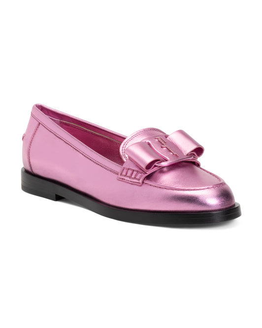 FERRAGAMO Made In Italy Leather Viva Loafers