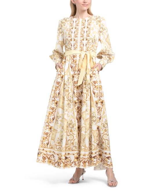 NANCY YANG Brocade Maxi Dress