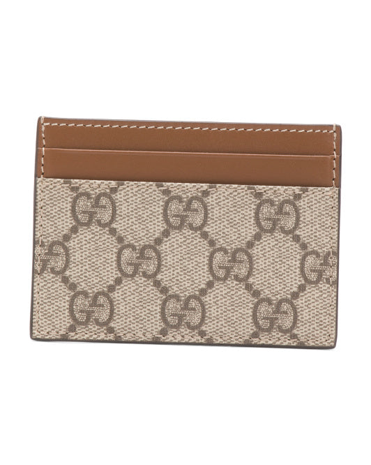 GUCCI Made In Italy Supreme Canvas And Leather Gg Card Case