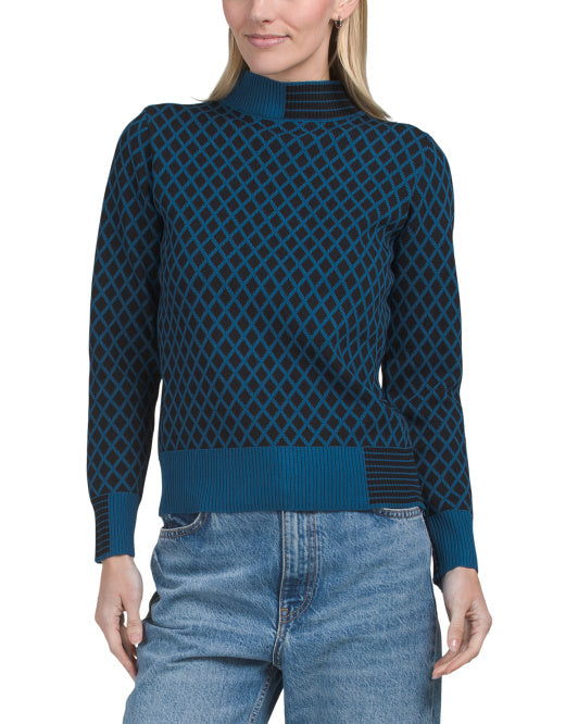 NANCY YANG Geometric Patterned Sweater