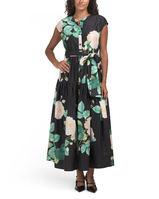 NANCY YANG Button Down Maxi Dress