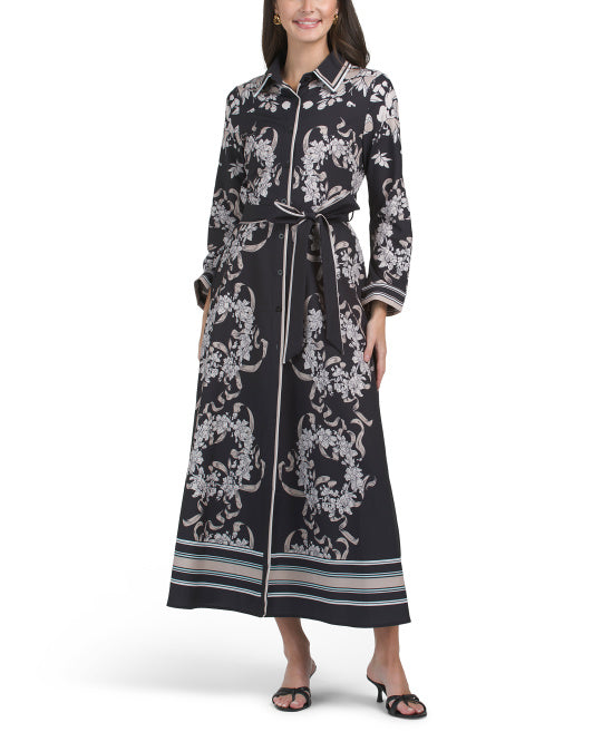 NANCY YANG Button Down Shirt Dress