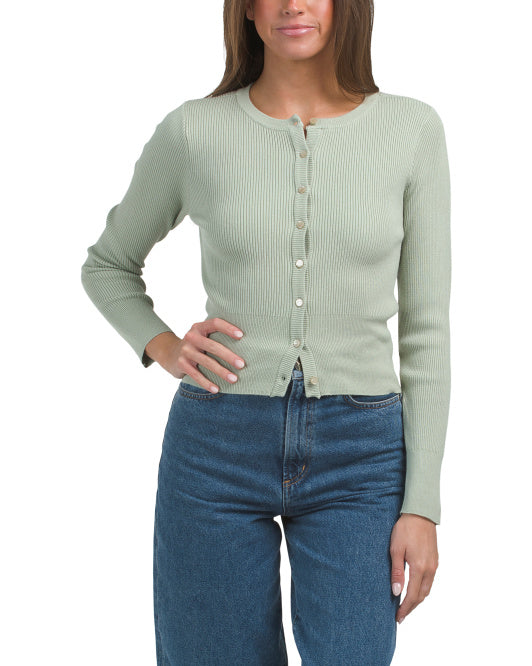MARLED Ribbed Button Front Cardigan