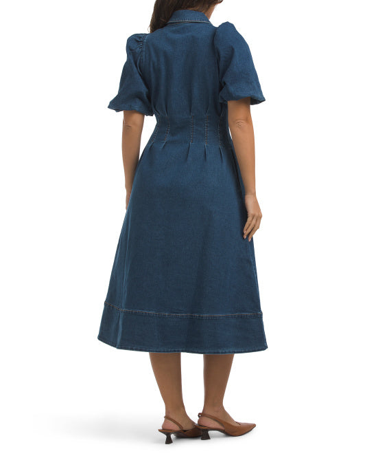 HOUSE OF HARLOW 1960 Denim Midi Dress