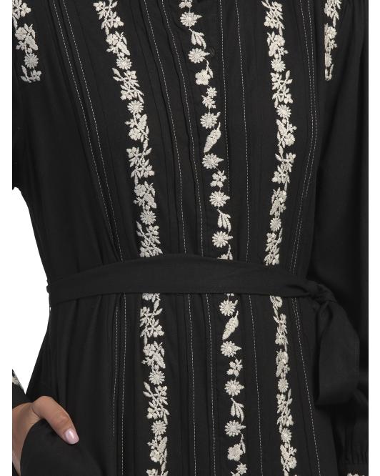 SOLITAIRE Long Sleeve Embroidered Maxi Dress