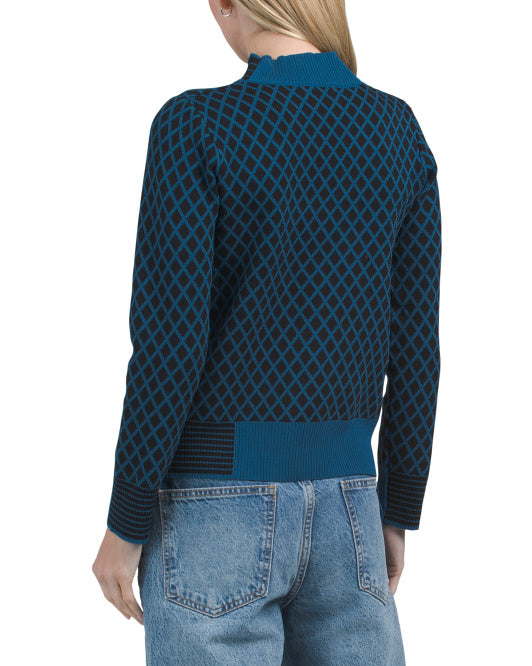 NANCY YANG Geometric Patterned Sweater