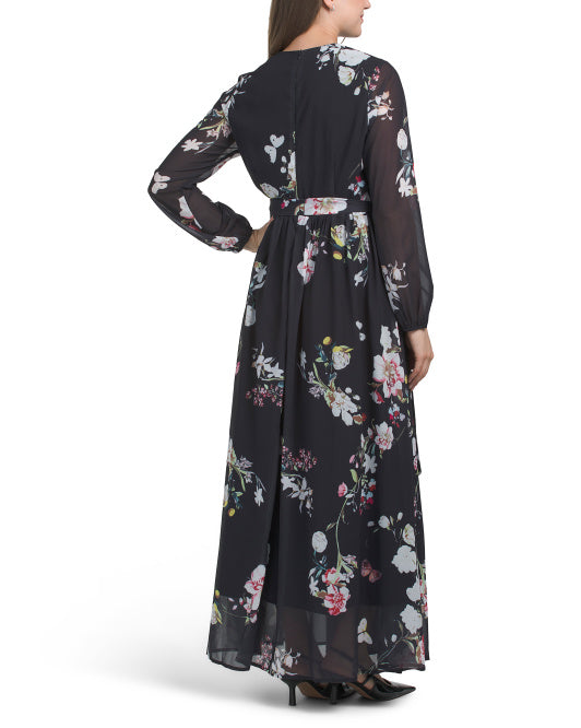 NANCY YANG Floral Maxi Dress