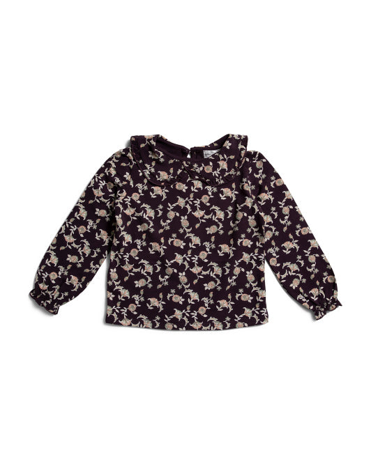 MILES THE LABEL Girls Floral Knit Top