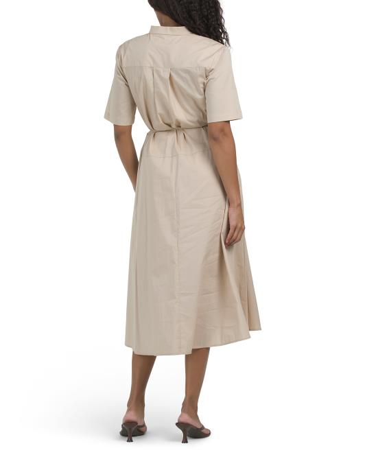 LUXELY Short Sleeve Swing Midi Dress