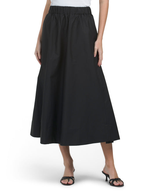 ELLEN TRACY Poplin Pull On Skirt