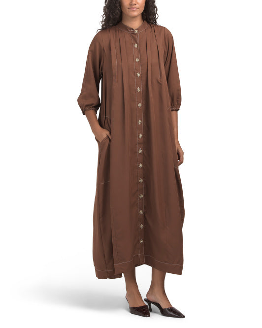 US TOGETHER Contrast Stitching Maxi Dress