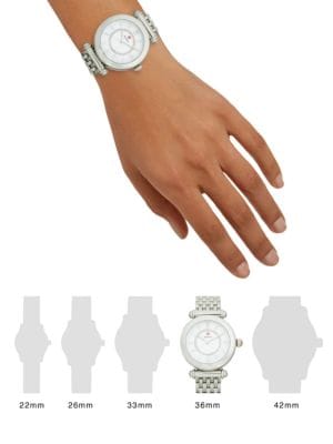 Michele
 35MM Stainless Steel & Diamond Bracelet Watch