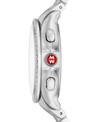 Michele
 37MM Belmore Stainless Steel & 0.38 TCW Diamond Bracelet Watch
