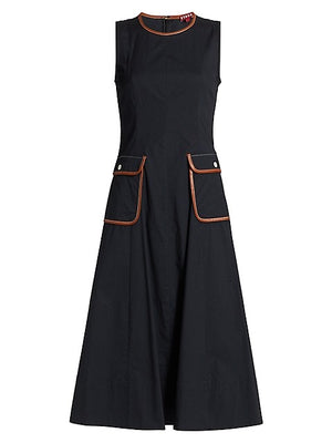 Bait Faux Leather-Trim Pocket Dress
