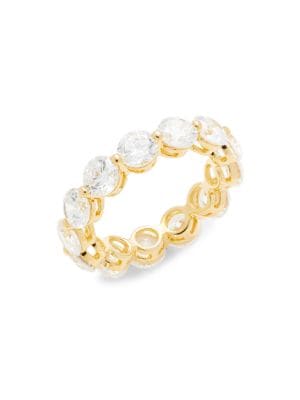 Saks Fifth Avenue
 14K Yellow Gold & 0.125 TCW Diamond Double Row Half Eternity Ring