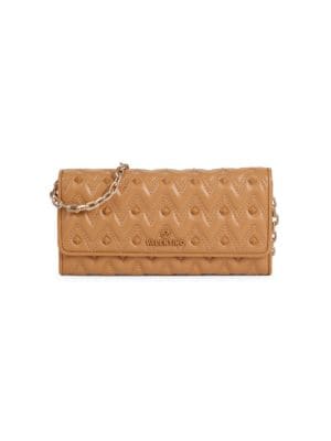 Valentino by Mario Valentino
 Cesare Sauvage Diamond-Shaped Embellished Leather Chain Wallet