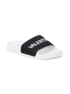 Valentino by Mario Valentino
 Glitter Logo Pool Slides