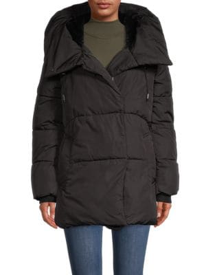 BCBGMAXAZRIA
 Faux Fur-Lined Hooded Puffer Jacket