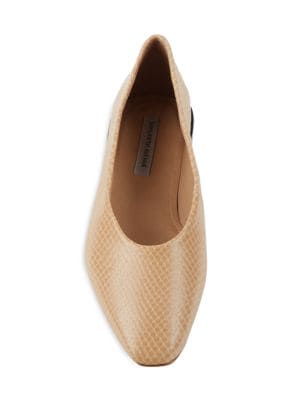 Saks Fifth Avenue
 Snakeskin-Embossed Leather Ballet Flats