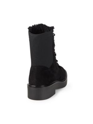 Stuart Weitzman
 Henley Chill Suede & Shearling Combat Boots