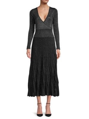 Betsey Johnson
 Metallic Pleated Midi A-Line Dress