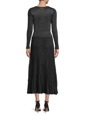 Betsey Johnson
 Metallic Pleated Midi A-Line Dress