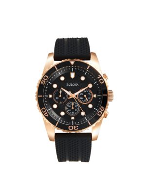 Bulova
 Stainless Steel & Rubber Strap Chronograph Watch