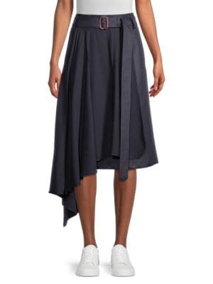 Weekend Max Mara
 Vibo Twill & Matte Jersey Asymmetric Skirt