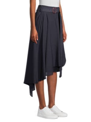 Weekend Max Mara
 Vibo Twill & Matte Jersey Asymmetric Skirt