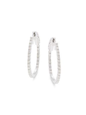 Saks Fifth Avenue
 14K White Gold & 0.5 TCW Diamond Hoop Earrings