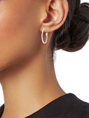 Saks Fifth Avenue
 14K White Gold & 0.5 TCW Diamond Hoop Earrings