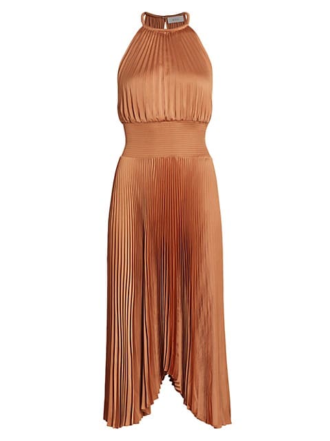 Renzo II Asymmetric Pleated Midi-Dress image number NaN