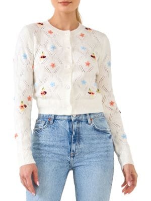 English Factory
 Floral Handmade Embroidery Cardigan