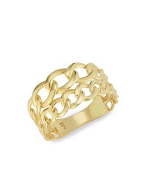 SPHERA MILANO
 14K Yellow Goldplated Sterling Silver Chain Band Ring