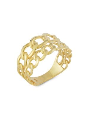 SPHERA MILANO
 14K Yellow Goldplated Sterling Silver Chain Band Ring