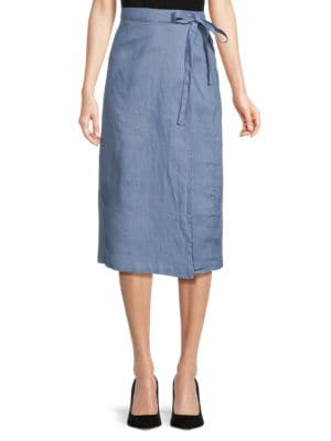 Saks Fifth Avenue
 Linen Midi Wrap Skirt