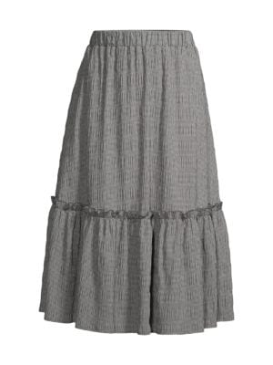 T Tahari
 Textured Ruffle Midi Skirt