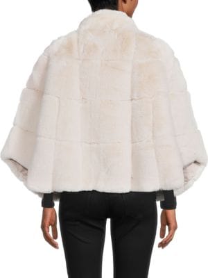 BELLE FARE
 Faux Fur Zip Up Poncho