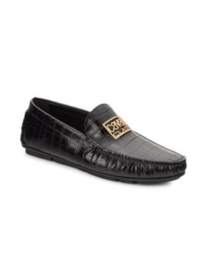 Cavalli Class by Roberto Cavalli
 Croc Embossed Leather Driving Loafers