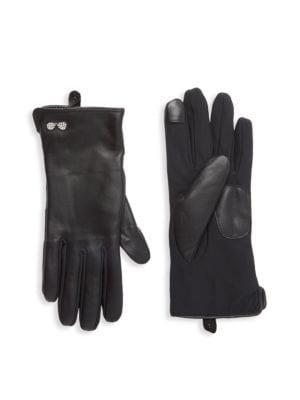 Karl Lagerfeld Paris
 Rhinestone Leather Knit Gloves
