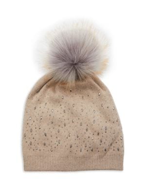 Adrienne Landau
 Studded Faux Fur Pom Pom Beanie