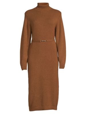 Saks Fifth Avenue
 Belted Turtleneck Sweater Dress