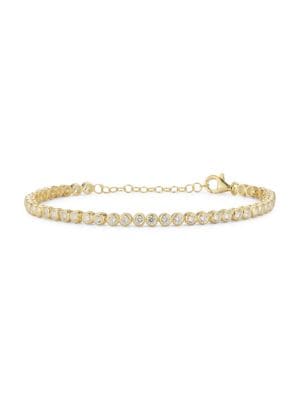 Chloe & Madison
 14K Yellow Goldplated Sterling Silver & Cubic Zirconia Tennis Bracelet