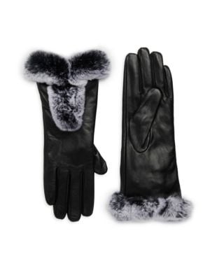 HiSO
 Rabbit Fur Touchscreen Leather Gloves
