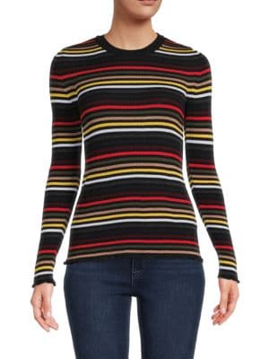 Sonia Rykiel
 Ribbed Striped Virgin Wool Blend Top