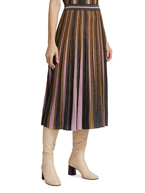 Kaleidoscope Striped Midi-Skirt