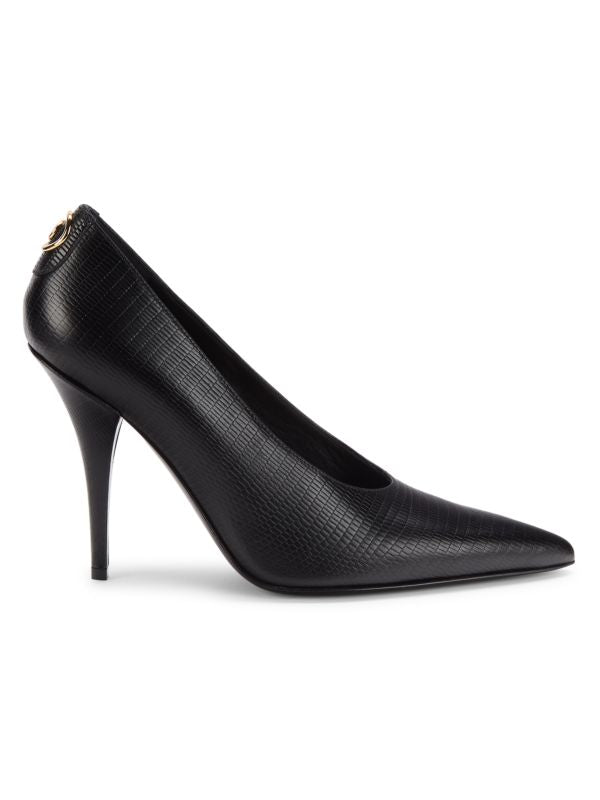 Burberry
 Point, Toe, Embossed, Leather, Pumps